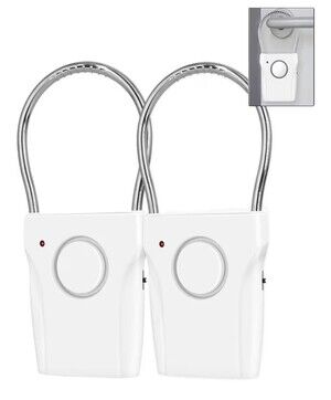 Door Handle Alarm Vibration Triggered 120dB Travel Hotel Home Security 2 Pack